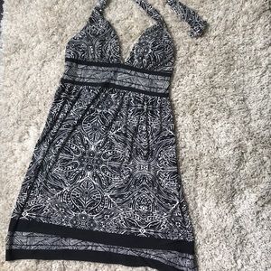 Black and white halter dress